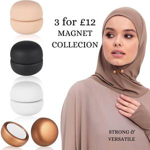 Premium Magnet Hijab Collection - No-Snag Magnetic Pin System - Soft Lightweight Fabric - Strong Versatile - 3 for £12 - Year Round Wear - Stylish Versatility