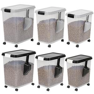 Taylor & Brown 20L/30L/40L Airtight Pet Food Storage Container With Plastic Measuring Scoop Treats For Pet Dog Cat Animal Dry Food Dispenser With Casters