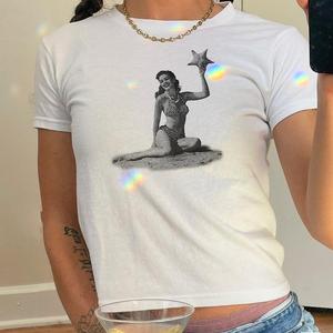 Beach Bum Print T-Shirt - Womens Baby Tee - Salty Pixie