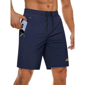 MAGCOMSEN Men's Quick Dry Shorts Training Sport Shorts Workout Shorts Breathable Running Shorts with Zip Pockets
