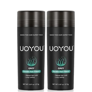 Hairfibres for Men Thick Hair 27.5g Bottle - Pack of 2 - Undetectable & Natural Keratin Hair Fibers Concealer for Hair Loss for Men and Women - HairFibres Powder -  Haircare