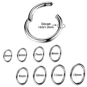 Titanium Hinged Segment Hoop Earrings Nose Ring Safe Material for Sensitive Skin Daily Accessories 16G Retainer