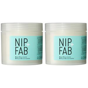 Nip+Fab Hyaluronic Fix Micellar Cleansing Pads | Pack of 2 (60 Pads Each) | Hydrating & Biodegradable Face Pads for Clean, Plump Skin Makeup Makeup Remover