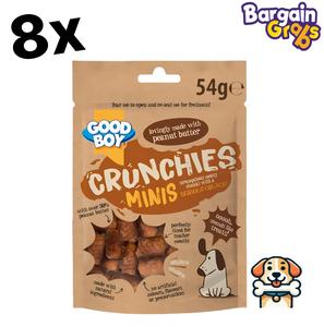 8 x Good Boy Crunchy Mini Bones Peanut Butter 54g – Tasty Dog Treats, Supports Dental Health