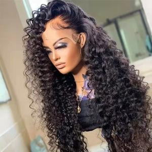 Bling Hair Deep Wave 13x4 13x6 Lace Front Human Hair Wig for Women - Curly Wet and Wavy Pre Plucked Natural Hairline
