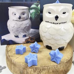 Decorative Iridescent Owl Design Wax Melt Burner for Home - Ornaments Tealight burners