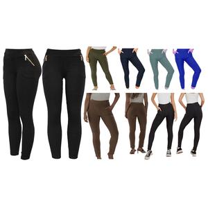 Fashion Luva Women's Polyester All Seasons stretchy Pull On Jegging Legging Trouser in Plus Size with Two Front and Back Pockets Womenswear Bottom Casual Casual Wear Comfort Basic Day Gym Minimalist Lady