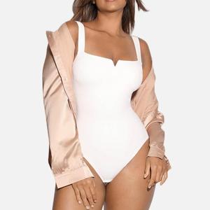 FeelinGirl  Women's Square Collar Elastic Outerwear Shape Bodysuit Basic Comfort Fabric Sleeveless Fitted Minimalist Shapewear Womenswear Comfy Garment