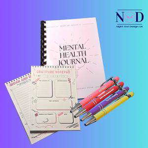 Writers Bundle Mental Health Journal Notebook Affirmation Pen