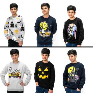 NOROZE Unisex Kids Boys Happy Halloween Pumpkin Printed Sweatshirts Girls Web-Skull-Theme Melting Jumper Trick or Treat Costume Jumpers