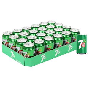 7up Regular Lemon-Lime Flavoured Soft Drink Made in GB Can 330ML - Pack of 24