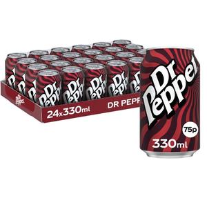 Dr Pepper Can PMP/Multipack - Pack of 24 x 330ml - Carbonated Beverage With Truly Unique Taste Drink