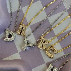 silver bubble letter personalised necklace