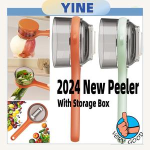 Peeling Knife with Storage Box, 2024 New Peeler with Storage Bucket, Multifunctional Double Sided Stainless Steel Blade Peeler and Carrot Vegetable Fruit Peeler Peeling Knife Box