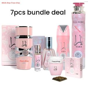 7×6×5pcs yara gift set long-lasting perfume and perfume oil aroma sweet perfume choco musk perfume laxaury gift musky oud luxurious gift set girl loves pink