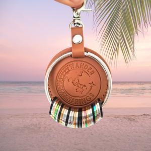 Wander Rings - Travel Memory Keyring - Vegan Leather - Collect Countries, Cities, Memories Charms - ROUND