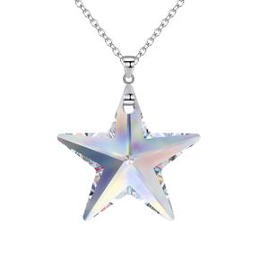 Swarovski Crystal Star necklace Blue in colour with Silver 925 upgrade