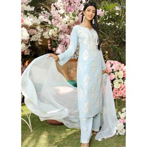 HK200 Laraiba Readymade Light Blue Mummy n Me Linen Suit