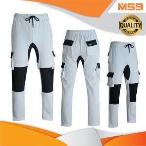 MS9 White Mens Painters Fleece Decorators Combat Cargo Underwear Trousers Pants Joggers White Polyester Menswear Cargo Pants Pockets H10