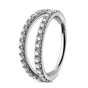 Oufer 20G Titanium Hinged Segment Double Nose Hoop Ring