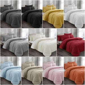 Teddy Bear Fleece Duvet Cover With Pillowcase | Christmas Quilt Cover Set | Single Double King Super King Size | 100% Brushed Cotton Linen | Xmas Fluffy Thermal Warm Bedding Duvet Cover Set | Ultra Soft Cosy Comfy Warm Fleece Bed Set | Machine Washable