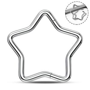 16G/18G Titanium Star Hinged Segment Septum Ring