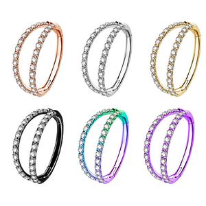 Oufer 18G 316L Stainless Steel Double Nose Hoop Ring Conch Earring