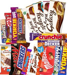 Mega Chocolate Box With 20 Different Chocolate Bars Inside With All Different Brands Snack