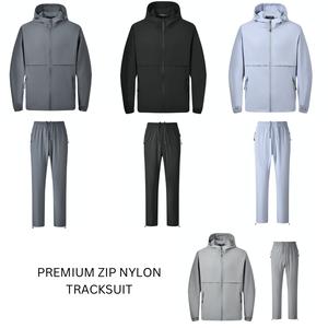 Premium Nylon Summer Lightweight Breathable Tracksuit Full Zip Hoodie with Matching Bottoms Set Co-ord