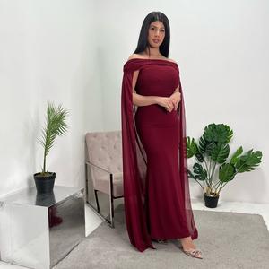 Ladies off shoulder mesh cape premium elegant dress onesize uk 6-12