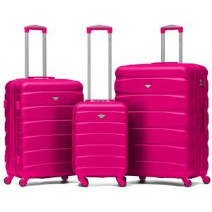Flight Knight Hard Shell ABS Medium, Large Check-In And Carry On Suitcases - SAFIR - Pink