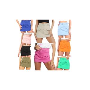 FASHION LUVA NEW STRETCHY CARGO SKORT WITH BELTED POCKETS WOMENS STYLISH COMFORT COMBAT LADIES SKIRT SHORTS IN PLUS SIZE .