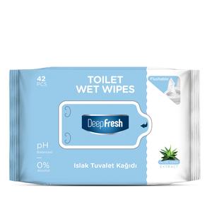 Deep Fresh 42Pcs x 24 Packs = 1.008 Toilet Wet Wipes, FLUSHABLE, ALOE VERA EXTRACT, %0 ALCOHOL, PH BALANCED flushable bathroom