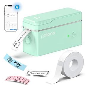 POLONO Label Maker Machine with Tape, P31S Portable Bluetooth Label Printer, Wireless Handheld Sticker Maker Mini Label Makers with Multiple Templates for Organizing Storage Barcode Office Home
