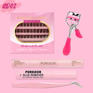 PURELEOR Cluster Lashes Kit Eyelashes Set