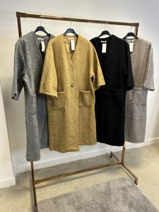 BERBISH fleece fur ONE button jacket with pockets oversized effect 3/4 sleeve premium quality one size (8-20) faux  leather