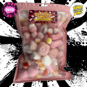 Mega Mix - Pink | Exploded Sweets | Freeze Dried Candy UK | Bonbon Snack Strawberry Crunchy