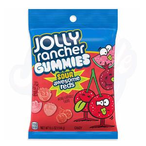 BBD: 12/2024 - Jolly Rancher Gummies Sour Awesome Reds 6.5oz/184g Cherry Chewy Candy - Single Pack Snack Tangy Sweet Watermelon Strawberry