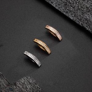 14G Clear CZ Belly Ring Hoop Clicker for Women