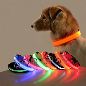 LED Pet Dog Collar with Safety Luminous Flashing Light Up, USB Rechargeable