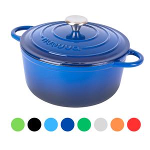 Cast Iron Pot Kitchen Pot with Lid – Non-Stick Ovenproof Enamelled Casserole Pot, Oven Safe up to 500° F – Sturdy Dutch Oven Cookware – 5 Quart (4.7L), 24cm - by nuovva
