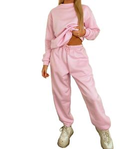 Fashion Luva Plus Size Women's Fleeced Suit with Chic Cuffed Bottom Trousers Cozy Elegance Warmth Meets Style Chill-Chic Ensemble Warmth Meets Style 2 Pieces Top Bottom loungwear casual Girls tracksuit. Womenswear Comfortable