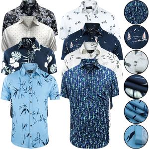 4 Pack Mens Springfield Hawaiian Short Sleeve Beach Holiday Summer Designer Floral Shirt Menswear Printed Top Casual Collared