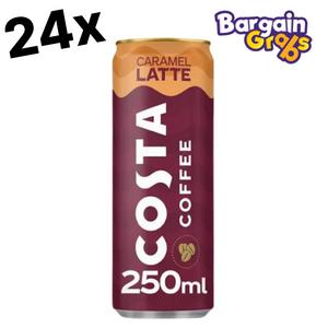 24 x Costa Coffee Caramel Latte 250ml Cans Pack -  Beverage Sweet Pack