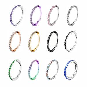 Oufer 20G Hinged Segment Micro Gem Nose Hoop Ring