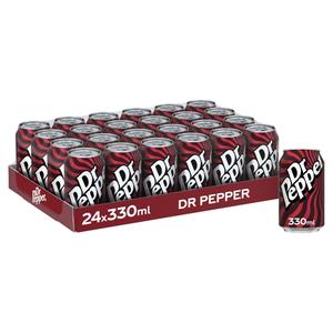 Dr Pepper Multipack/PMP -Pack of 24 x 330ml - Carbonated Beverage With Truly Unique Taste