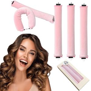 Heatless Overnight Blowout Rods With Hook, Heatless Hair Curler, Flexi Satin Rods for Soft Overnight Sleeping Curls,3PCS Styling Tools for All Hair Types