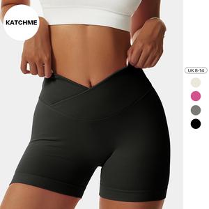 KatchMe Lady's Athletic Versatile Plain V Waist Seamless Butt-Lifting Shaping Yoga Shorts