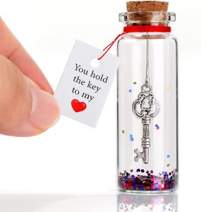 Velenti Love Bottle Ideas Gift for Him, Her - Romantic Message in a Bottle - I Love You Gift for Husband, Wife - Anniversary Gifts for Boyfriend, Girlfriend