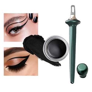 Eyeliner Applicator Kit for Beginners | Waterproof Silicone Eyeliner Tool with No-Skip Formula, Shaky Hands Friendly Eye Liner Guide & Cream,Quick Wing Eyeliner Guide, Reusable Long-Lasting Makeup Tool